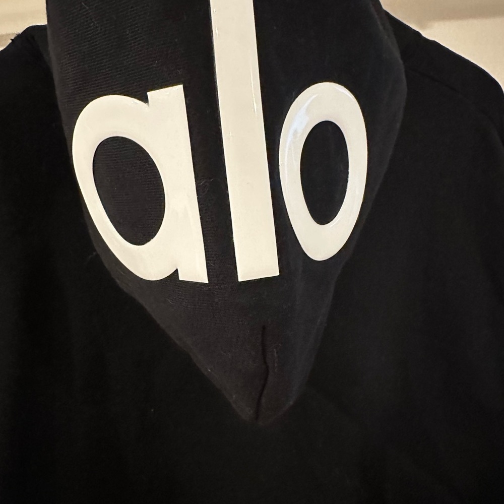ALO Yoga Black Hoodie with White Logo